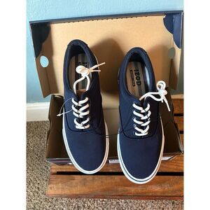 Izod Rangley navy memory foam casual canvas boat shoes size 9.5